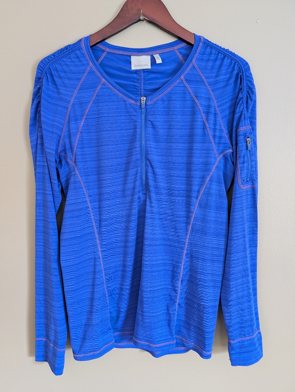Athleta Half Zip Cobalt Blue Performance Pullover Size XL